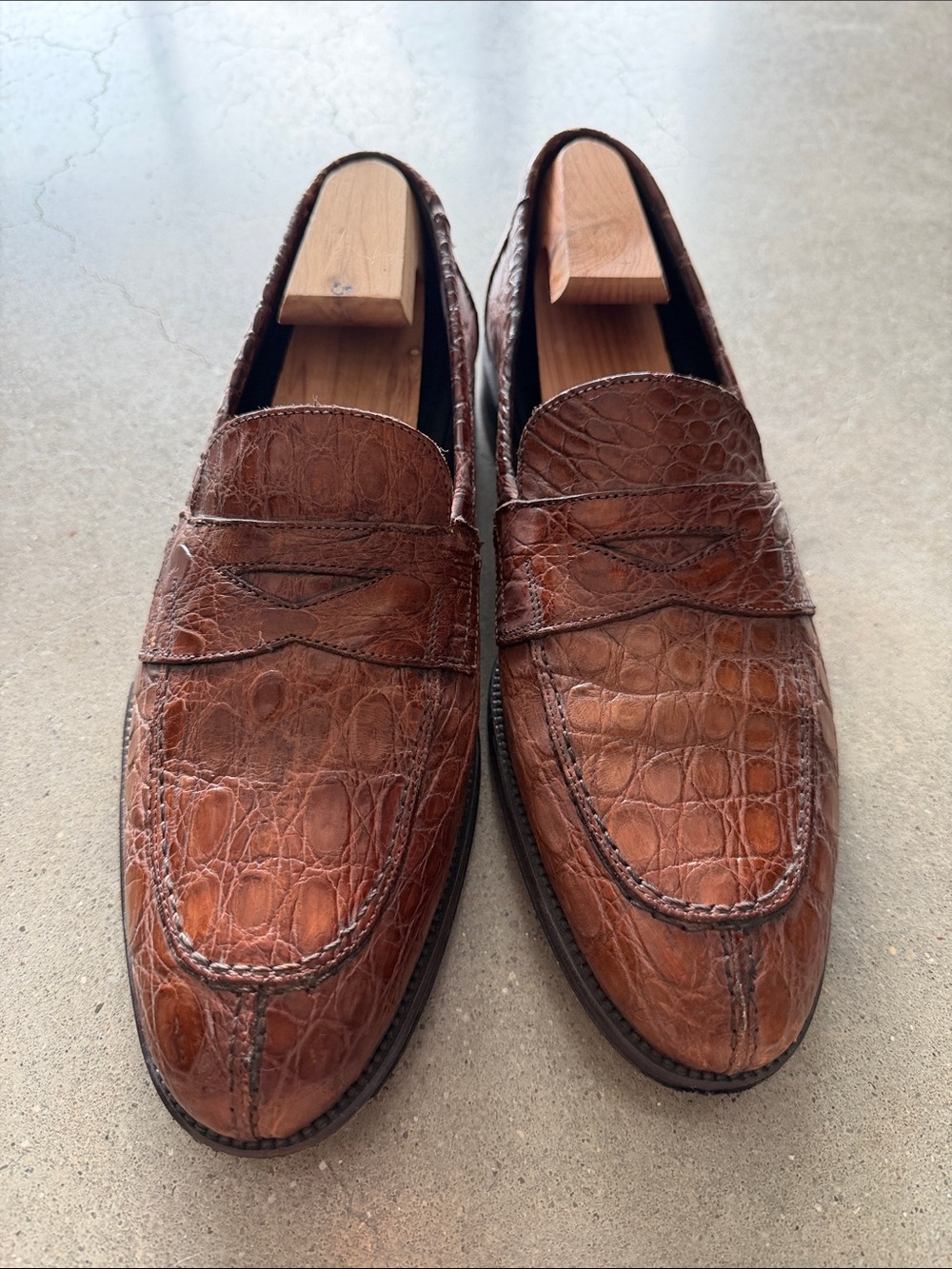 Zelli Real crocodile men’s penny loafer size 9 made in Italy